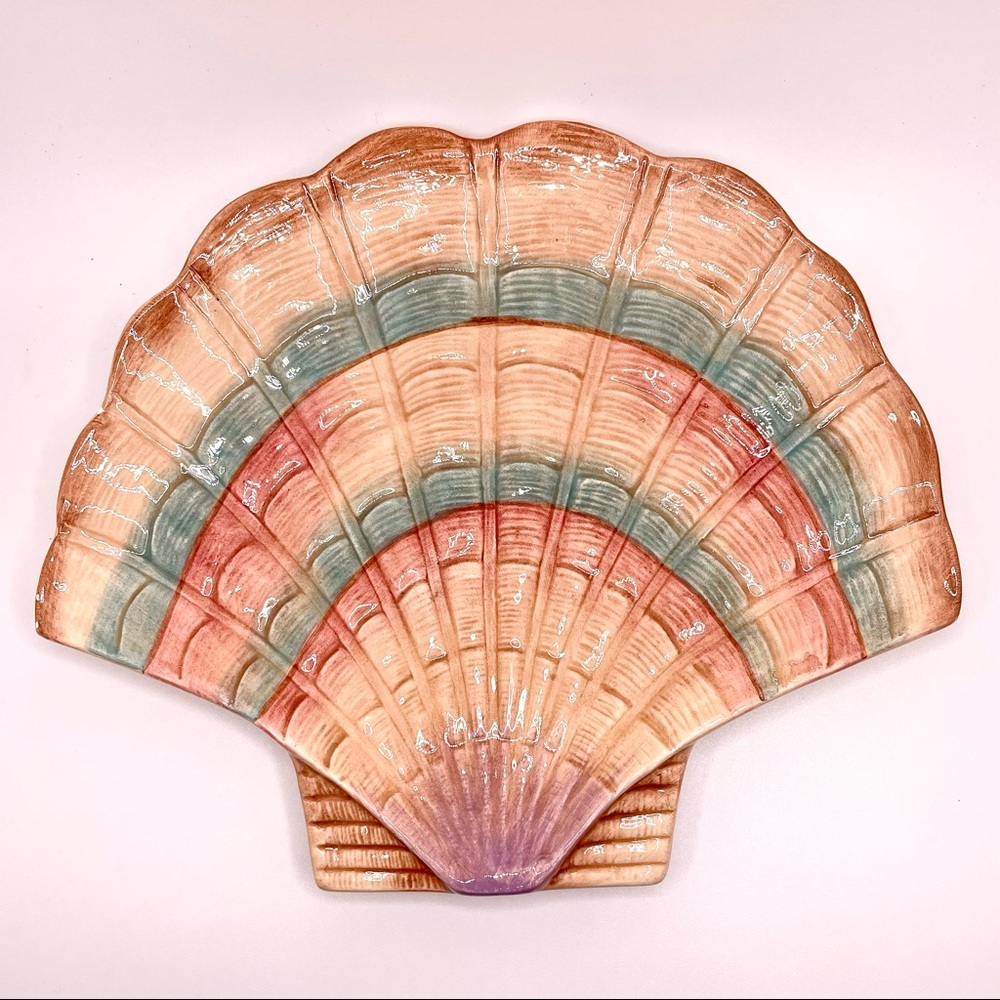 Fitz and Floyd Vintage Clamshell / Seashell Trinket Dish / Decorative Plate
